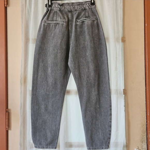 📌57 ZARA PAPERBAG PATCH POCKET ELASTIC WAIST JEANS WOMEN'S SIZE 4 - Picture 7 of 8
